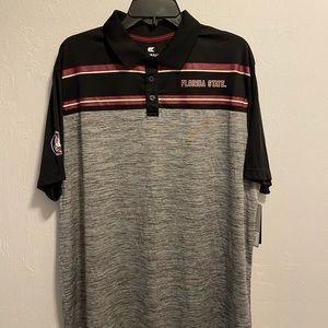 Colosseum Florida State University Grey/Red Men’s Polo Size XL